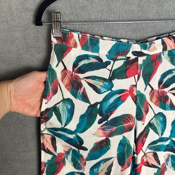 ONIA Pants Women Extra Small White Leaf Mila Cover Up Resort Beach Tropical Boho - Picture 5 of 15